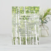 Invitation Mariage des bois d'été verts et blancs (Debout devant)