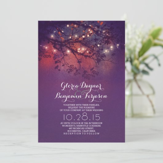 Invitation Mariage des branches d'arbre rustique (Debout devant)