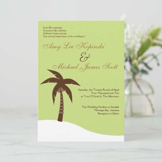 INVITATION MARIAGE DES CARAÏBES VERT DE DESTINATION DE (Debout devant)