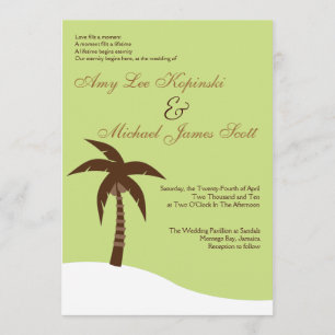 INVITATION MARIAGE DES CARAÏBES VERT DE DESTINATION DE