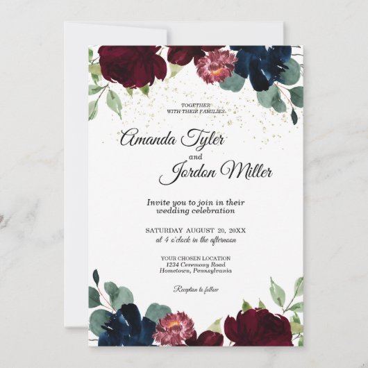 Invitation Mariage des célébrations d'été (Devant)