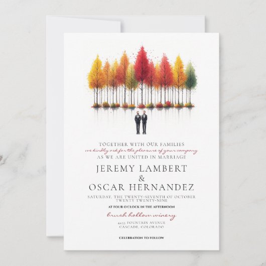 Invitation Mariage des champignons d'automne (Devant)