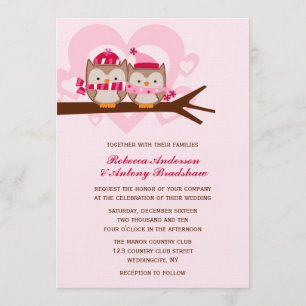 Invitation Mariage des Chouettes d'hiver