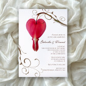 Invitation Mariage des Coeurs rouges saignants