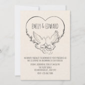 Invitation Mariage des colombes du coeur (Devant)