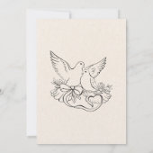 Invitation Mariage des colombes du coeur (Dos)
