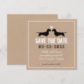 Invitation Mariage des Dachshunds à poil dur Save the Date (Devant / Derrière)