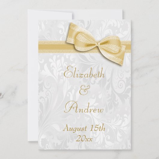 Invitation Mariage des Damas blanches et des Faux Bow (Devant)