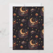 Invitation Mariage des étoiles célestes mystiques d'or noir (Dos)