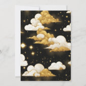 Invitation Mariage des étoiles célestes mystiques d'or noir (Dos)