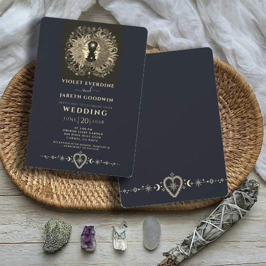 Invitation Mariage des étoiles de la lune de soleil céleste