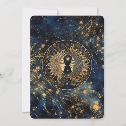 Invitation Mariage des étoiles de la lune de soleil céleste (Dos)