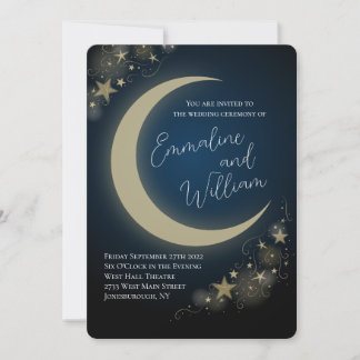 Invitation Mariage des étoiles de lune céleste