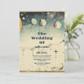 Invitation Mariage des étoiles de minuit céleste (Debout devant)