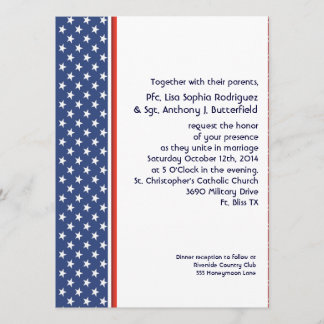 Invitation Mariage des étoiles et des frappes militaires patr