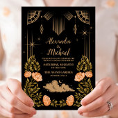 Invitation Mariage des étoiles noires de minuit céleste