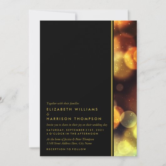 Invitation Mariage des feux de Bokeh Twilight (Devant)