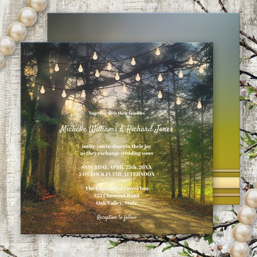 Invitation Mariage des feux de cordes Enchanted Forest Trees
