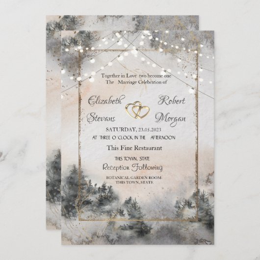 Invitation Mariage des feux de forêt (Devant / Derrière)