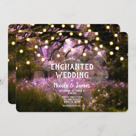 Invitation Mariage des feux de forêt enchantés de printemps r (Devant / Derrière)