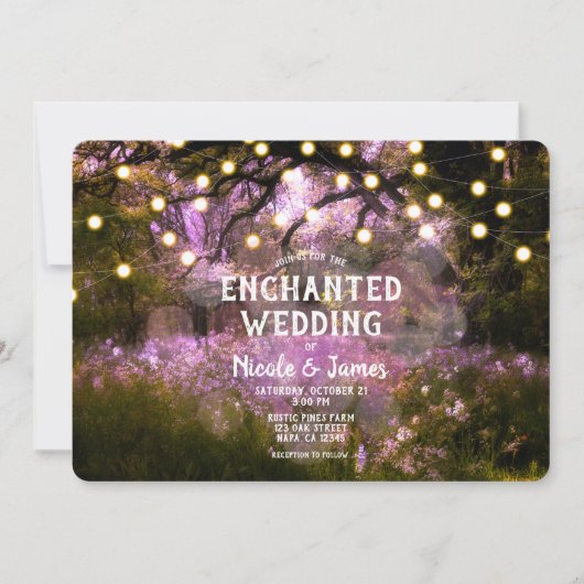 Invitation Mariage des feux de forêt enchantés de printemps r (Devant)