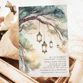 Invitation Mariage des feux de lanterne botanique de l'arbre 