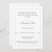 Invitation Mariage des flèches minimalistes | Blanc (Devant / Derrière)