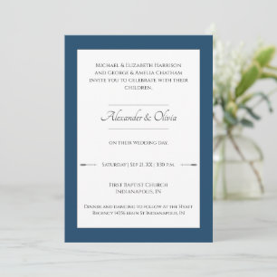 Invitation Mariage des flèches minimalistes   Marseille Bleue