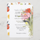 Invitation Mariage des fleurs aquarelles (Devant / Derrière)