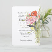 Invitation Mariage des fleurs aquarelles (Debout devant)