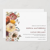 Invitation Mariage des fleurs automnales modernes (Devant / Derrière)