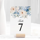 Invitation Mariage des fleurs bleues et blanches Numéro de ta