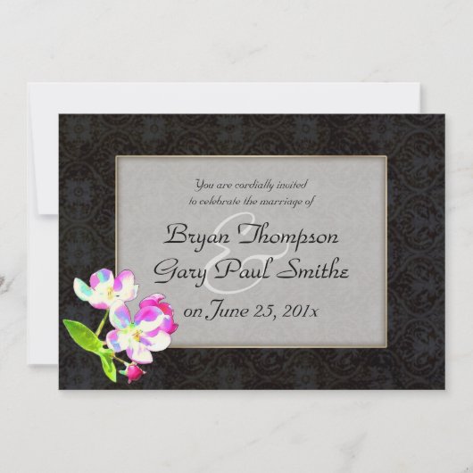 Invitation MARIAGE des fleurs cosmiques (Devant)
