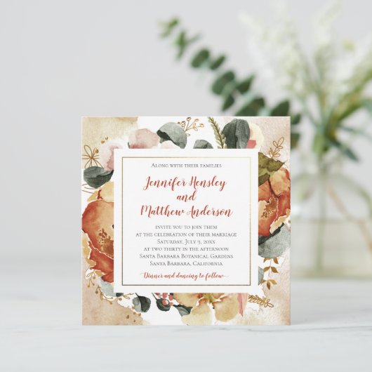 Invitation Mariage des fleurs d'automne d'automne (Debout devant)