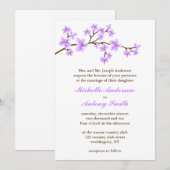 Invitation Mariage des fleurs de cerisiers de lavande (Devant / Derrière)