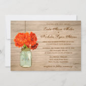 Invitation Mariage des fleurs de Mason Jar rustique (Devant)
