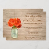 Invitation Mariage des fleurs de Mason Jar rustique (Devant / Derrière)