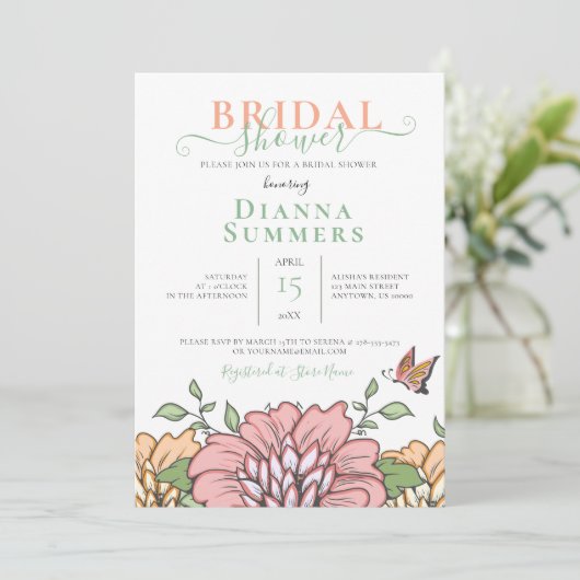 Invitation Mariage des fleurs de printemps (Debout devant)