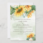 Invitation Mariage des fleurs de soleil Eucalyptus Roses blan (Devant)