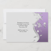 Invitation Mariage des fleurs orange violet et argent (Dos)