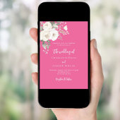 Invitation Mariage des fleurs roses roses du coucher de solei