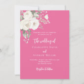 Invitation Mariage des fleurs roses roses du coucher de solei (Devant)