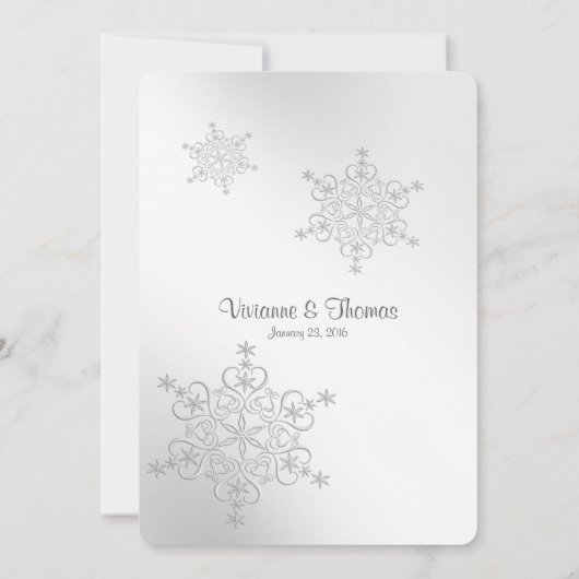 Invitation Mariage des flocons d'argent (Dos)