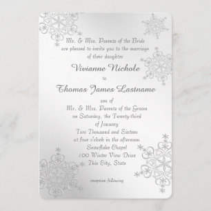 Invitation Mariage des flocons d'argent