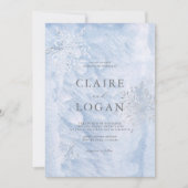 Invitation Mariage des flocons d'argent d'hiver congelés (Devant)