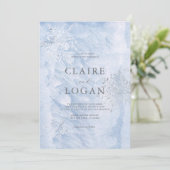 Invitation Mariage des flocons d'argent d'hiver congelés (Debout devant)