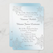 Invitation Mariage des flocons d'argent et de glace (Devant / Derrière)