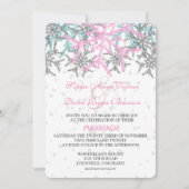 Invitation Mariage des flocons d'hiver en argent rose (Devant)