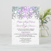Invitation Mariage des flocons d'hiver en argent violet (Debout devant)