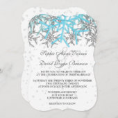 Invitation Mariage des flocons d'hiver Silver Blue (Devant / Derrière)